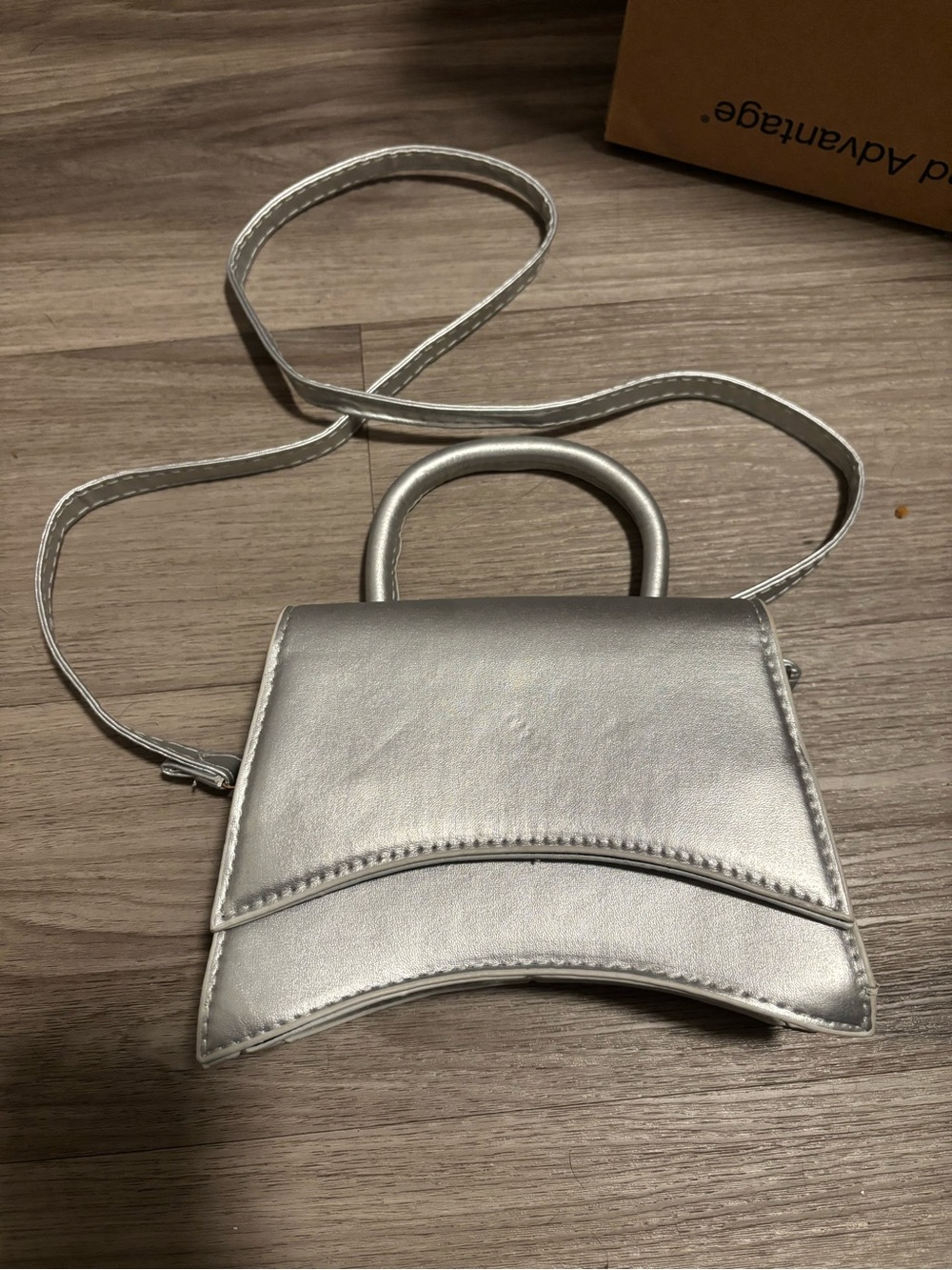 Silver Mini Top-Handle Crossbody Bag - Women's